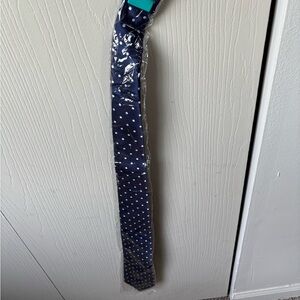 Source Unknown Dark Blue Tie with White Dots